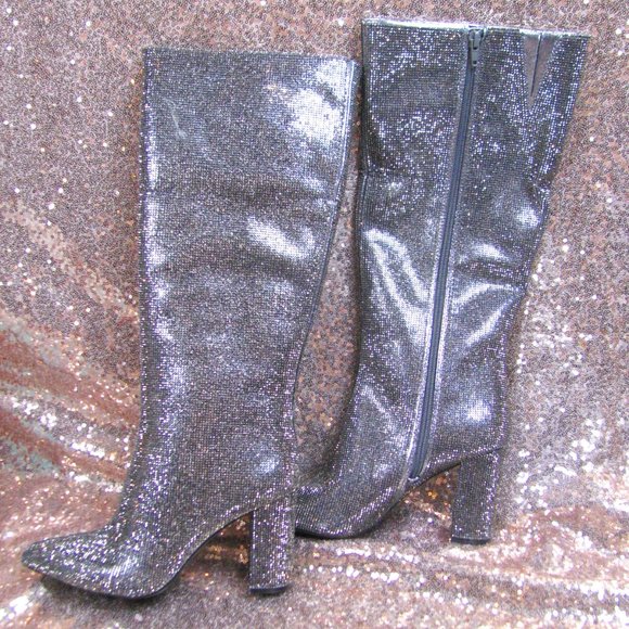 INC sparkly knee high boots 7.5 - Picture 3 of 11